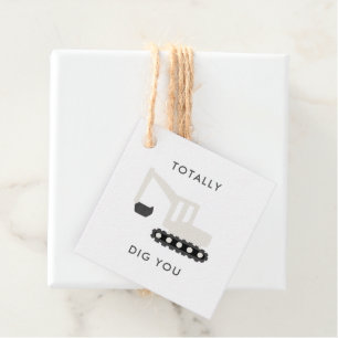 Digger Construction Birthday Party Favour Tags