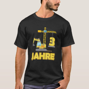 Digger Crane Construction Site 3 Years Children's T-Shirt