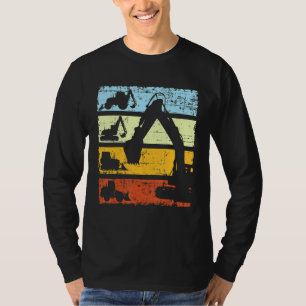 Digger Excavator Driver Construction Site Retro Vi T-Shirt
