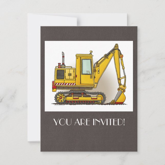 Digger Shovel Invitation (Front)