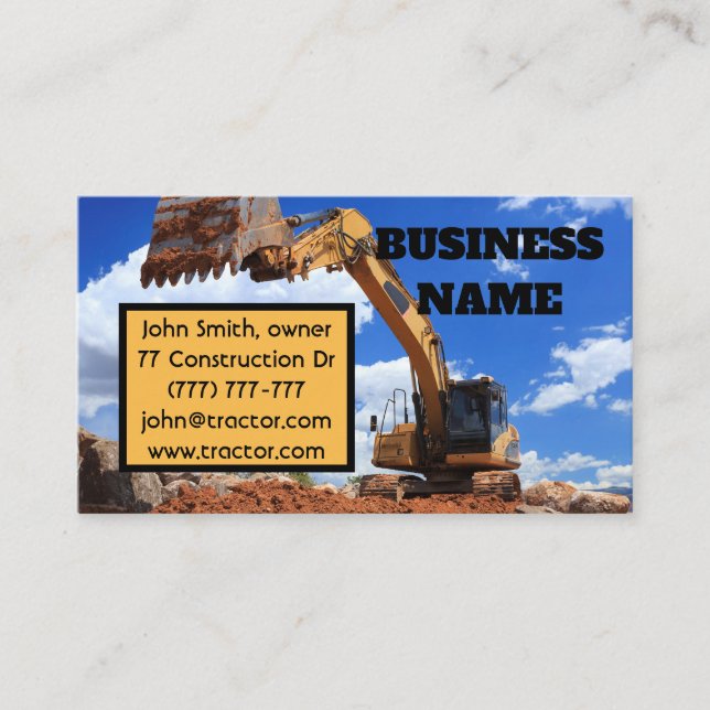 Digger Tractor Business Card (Front)