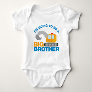 Digger Truck Going To Be A Big Brother Baby Bodysuit