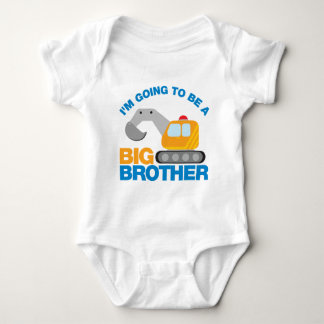 Digger Truck Going To Be A Big Brother Baby Bodysuit