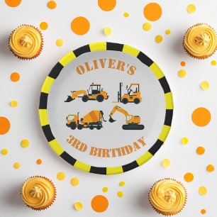 Diggers Construction Party Paper Plate
