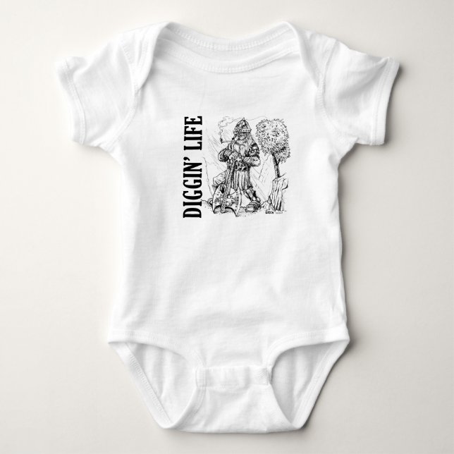 Diggin' Life One-Piece Baby Bodysuit (Front)