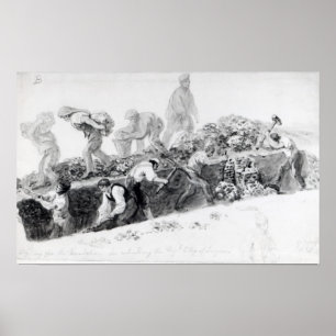 Digging a hole for the foundations poster