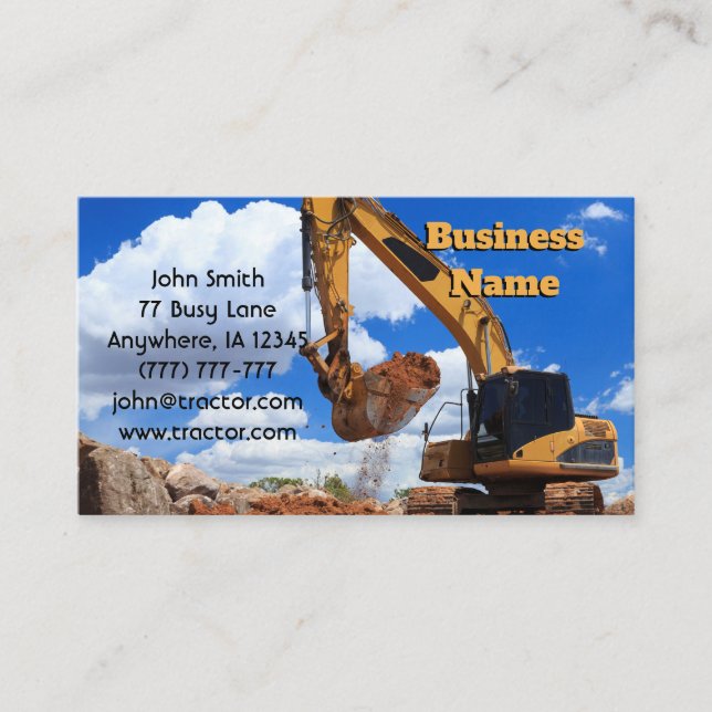 Digging Excavator Business Card (Front)