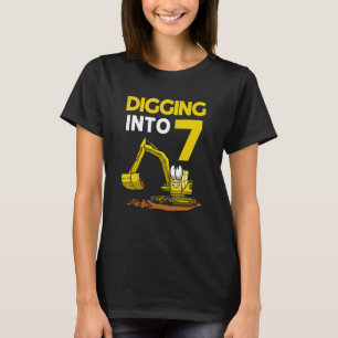 Digging Into 7 Excavator Birthday T-Shirt