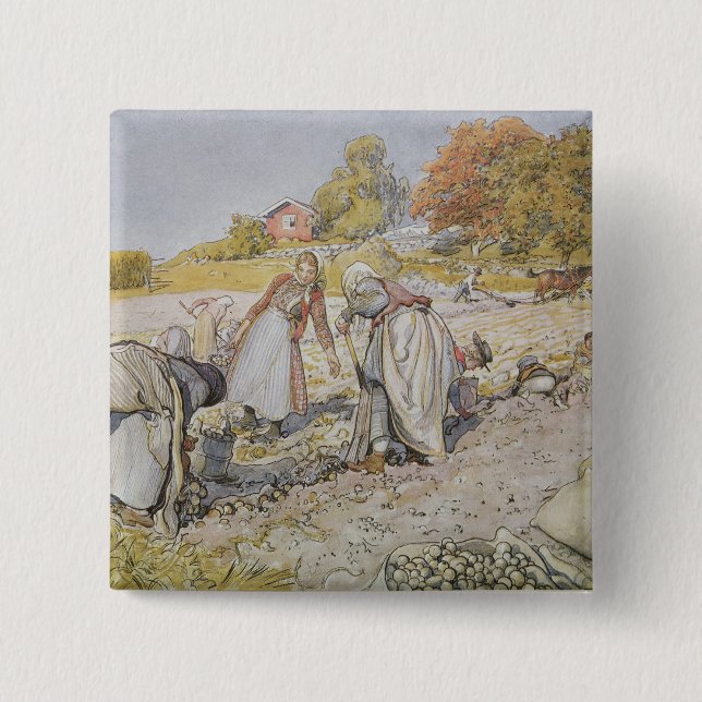 Digging Potatoes, 1905 15 Cm Square Badge (Front)