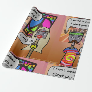 Digging Woodstock Rick London Cartoon Wrapping Paper