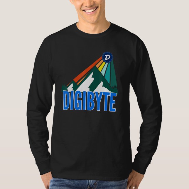 Digibyte Dgb Crypto Mountain Sun Rays Cryptocurren T-Shirt (Front)