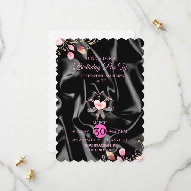 Digital 30th Birthday Invitation, 30th E-Invite, 3 Save The Date (Front/Back In Situ)