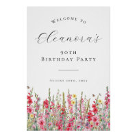 DIGITAL 90th Birthday August Birth Flower Welcome