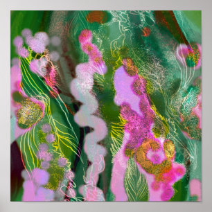 Digital Abstract art poster trendy decor