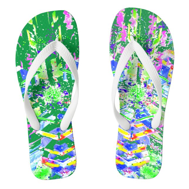 Digital abstract art we call it chaos High-Top  Jandals (Footbed)
