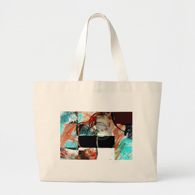 Digital Abstract Artwork Large Tote Bag (Front)