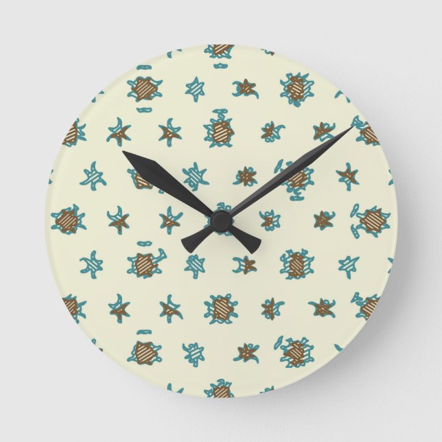Digital abstract background.Geometric pattern Round Clock (Front)
