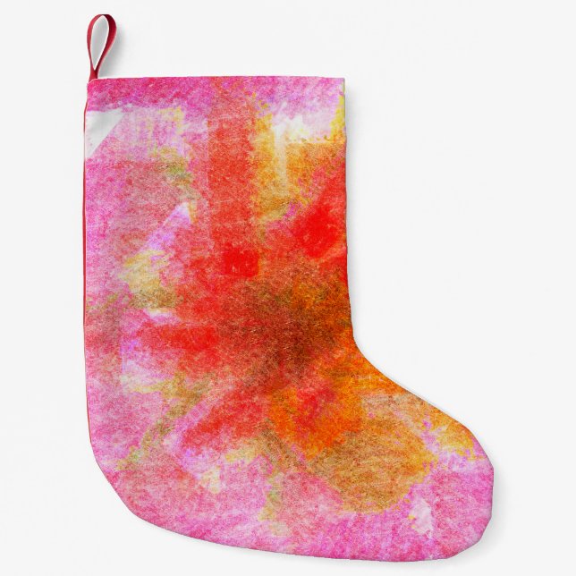 Digital abstract background with brushstroke paste small christmas stocking (Front)