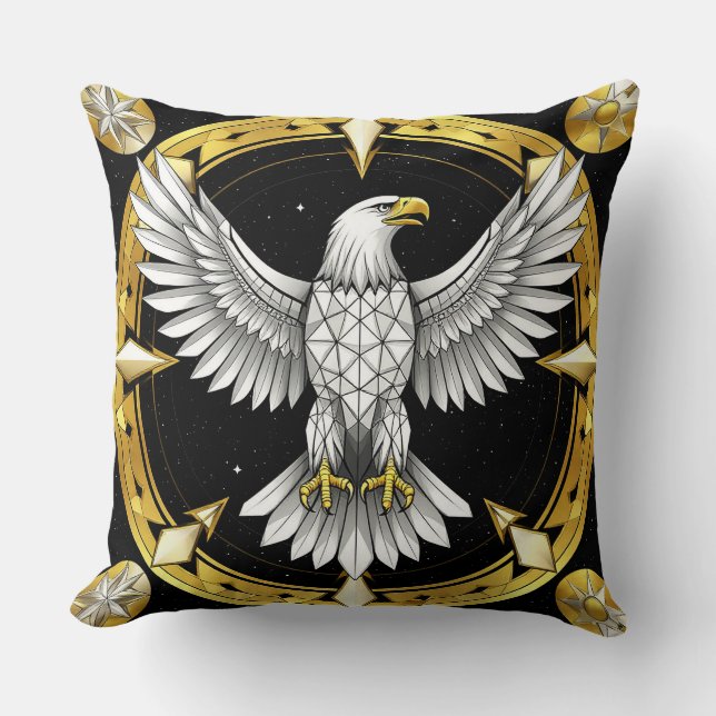 Digital Abstract Eagle Wings Modern Aesthetic Cushion (Front)