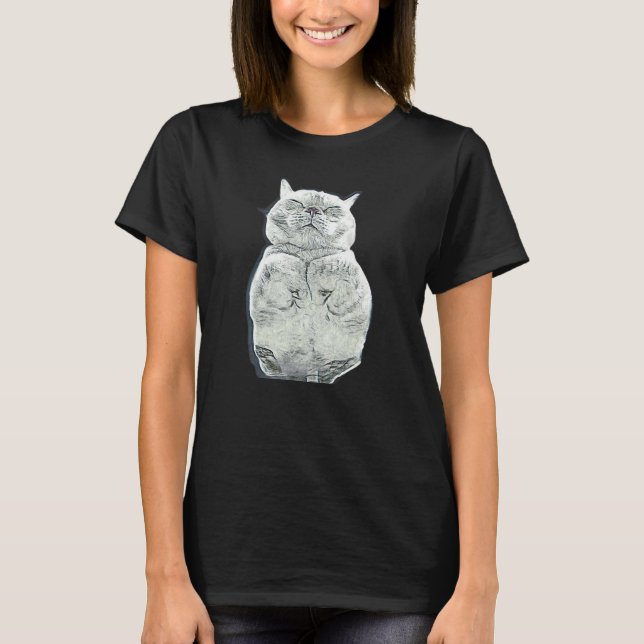 Digital Abstract Painting Of A Cat 20 T-Shirt (Front)