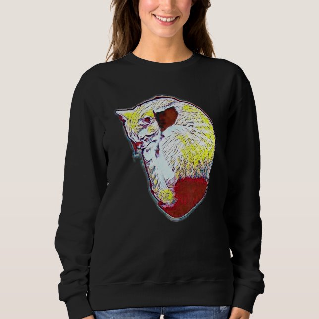 Digital Abstract Painting Of A Cat 29 Sweatshirt (Front)