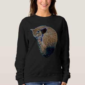 Digital Abstract Painting Of A Cat 55 Sweatshirt