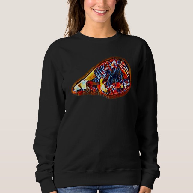 Digital Abstract Painting Of A Cat 6 Sweatshirt (Front)