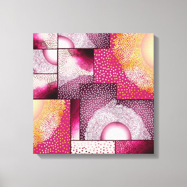 Digital Abstract Stipple Art Canvas Print (Front)