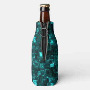 Digital Aqua Glimmer Tiles Bottle Cooler