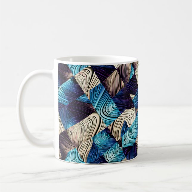 Digital art abstract pattern. Abstract blue image  Coffee Mug (Left)