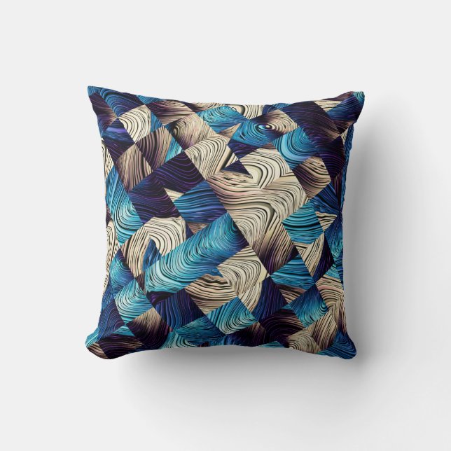 Digital art abstract pattern. Abstract blue image  Cushion (Front)