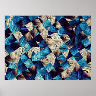 Digital art abstract pattern. Abstract blue image Poster