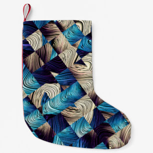 Digital art abstract pattern. Abstract blue image  Small Christmas Stocking