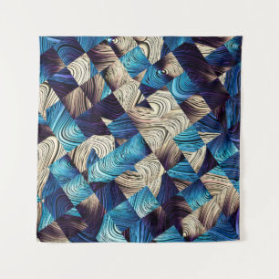Digital art abstract pattern. Abstract blue image Tapestry