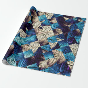 Digital art abstract pattern. Abstract blue image  Wrapping Paper