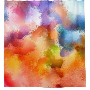 Digital art abstract pattern. Hand drawing modern  Shower Curtain