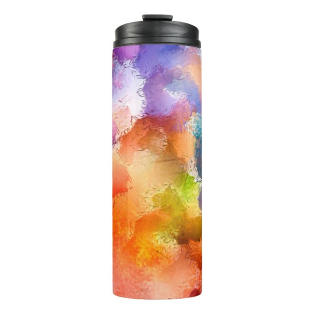 Digital art abstract pattern. Hand drawing modern  Thermal Tumbler (Front)