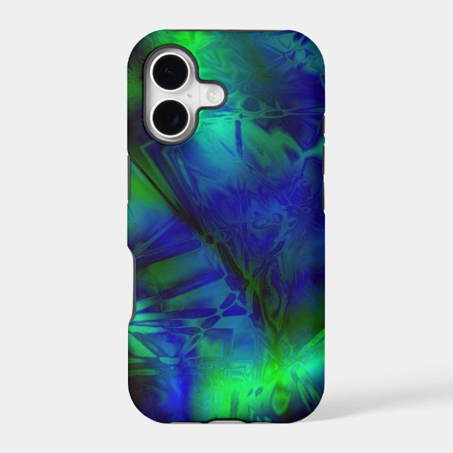 Digital Art Blue and Green Abstract Pattern (Back)