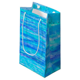 Digital Art Blue and Purple Waves Abstract Small Gift Bag