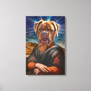 Digital ART - BULLDOG MONA LISA Canvas Print