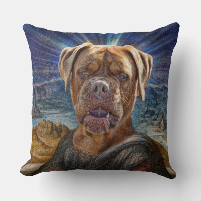 Digital ART - BULLDOG MONA LISA Cushion (Front)