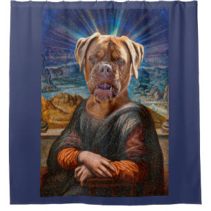 Digital ART - BULLDOG MONA LISA Shower Curtain