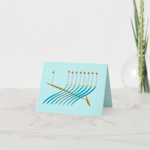 Digital Art Chanukah Menorah (Chanukiah) Holiday Card