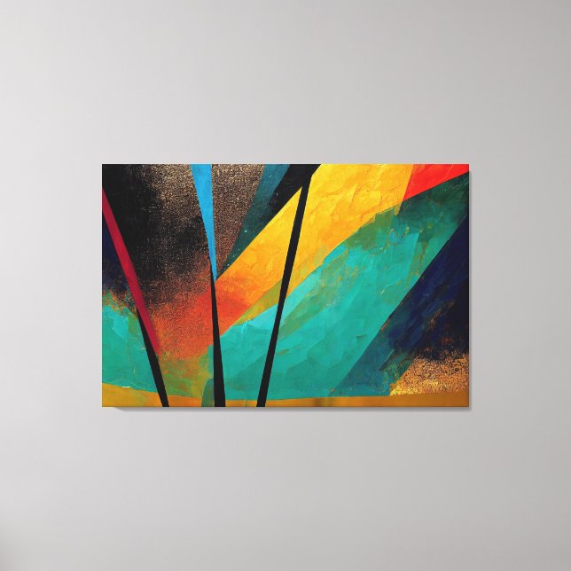 Digital Art of Abstract Orange & Black for canvas Print (Front)