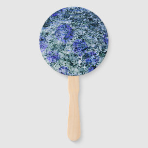 Digital art of blue watercolor abstract background hand fan