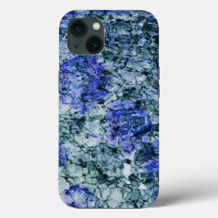 Digital art of blue watercolor abstract background iPhone 13 case