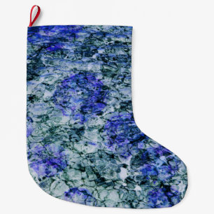 Digital art of blue watercolor abstract background large christmas stocking
