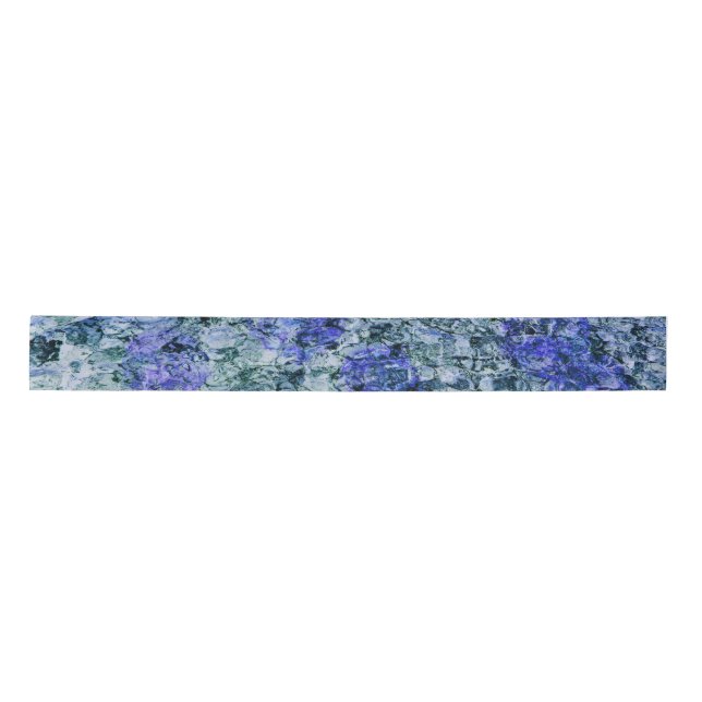Digital art of blue watercolor abstract background satin ribbon (Front)