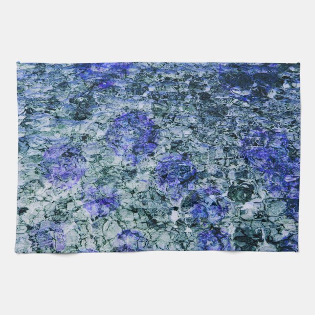 Digital art of blue watercolor abstract background tea towel (Horizontal)