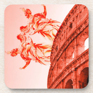 Digital art of Colosseum and statues / sculptures Coaster